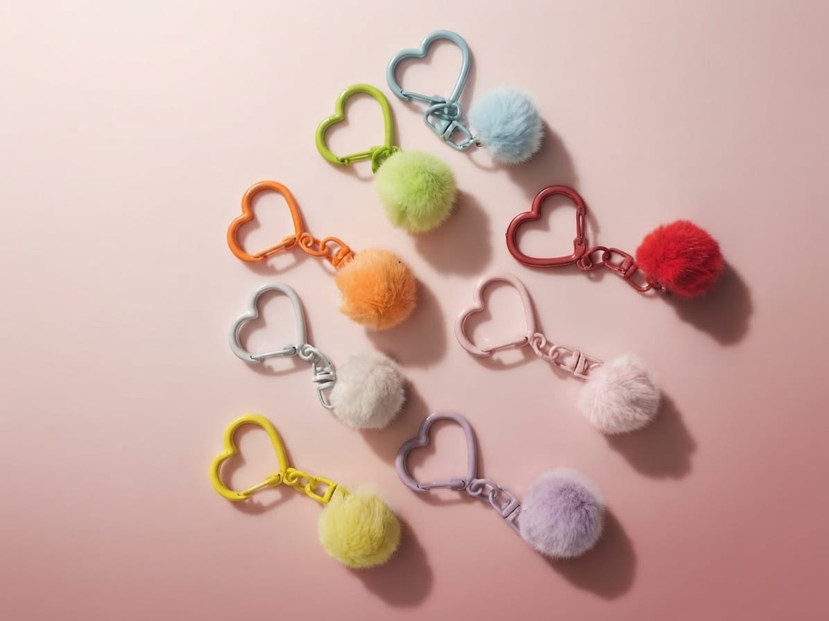 Llavero Pompom Cierre Corazon